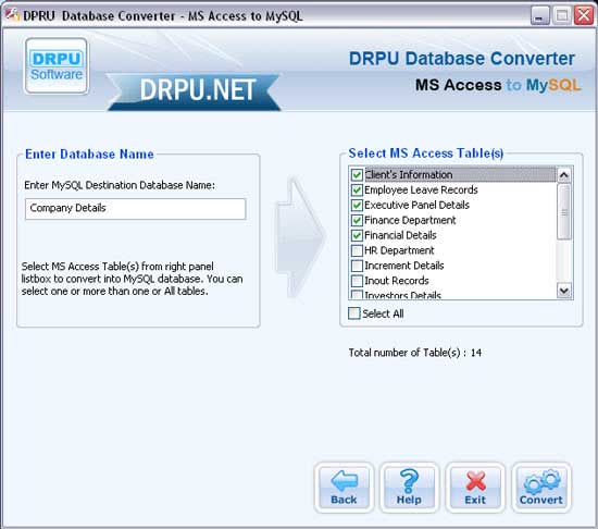 Database migration tool for MS Access converts entire database record into MySQL