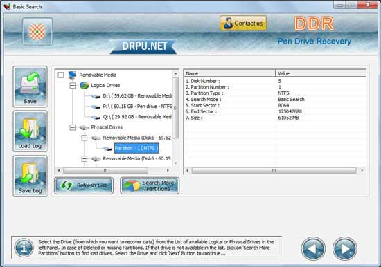 USB drive data recovery application restores wav bmp midi jpg mpg mpeg txt files