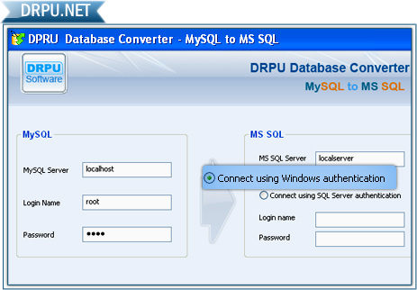 MySQL to MSSQL Database Converter Screenshot