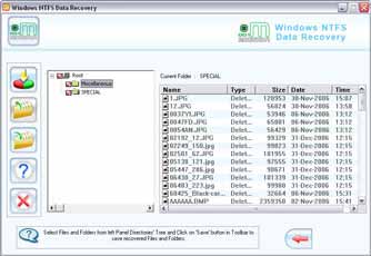 NTFS Data Recovery Software Screenshot