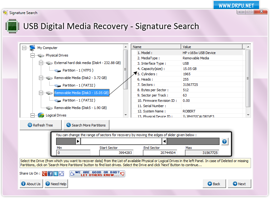 USB digital media data recovery software rescue lost media files folder