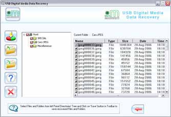 USB Digital Media Data Recovery Software Screenshot