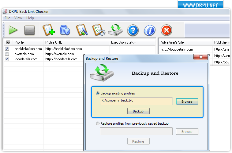 Backup and restore