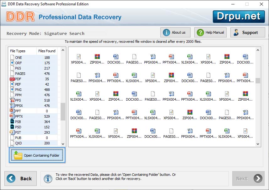 Open containing folder