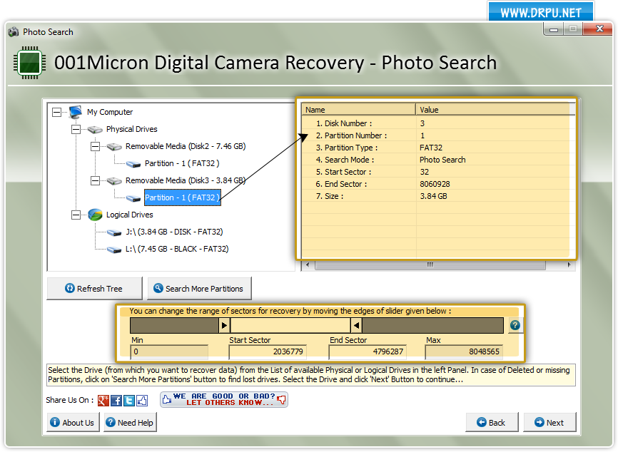 Digital camera data recovery software recovers deleted pictures photo