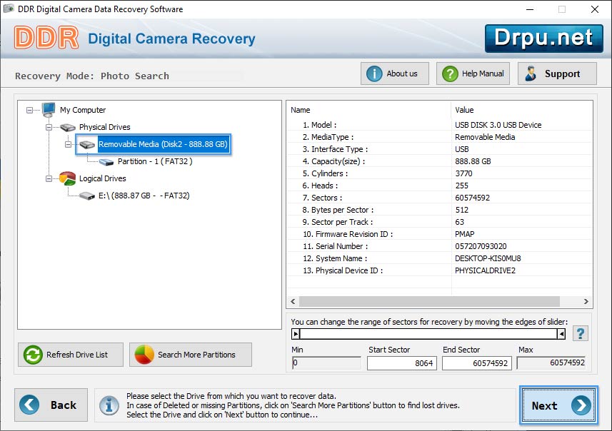 Select partition