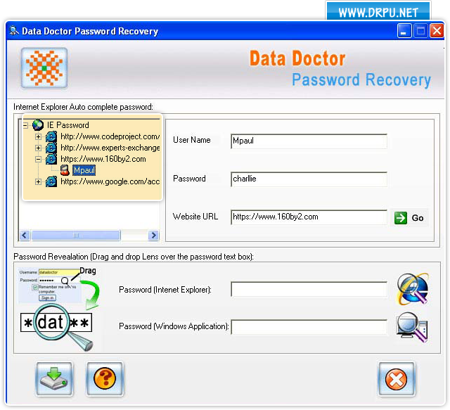 Internet Explorer Password Recovery tool