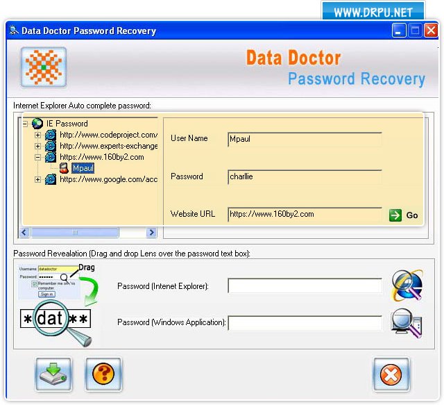 Internet Explorer Password Recovery tool