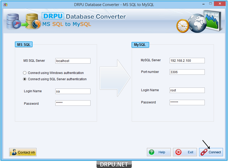 MS SQL to MySQL Database Converter