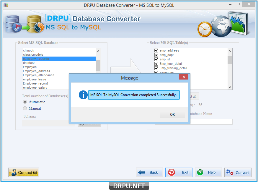 DB converted successfully