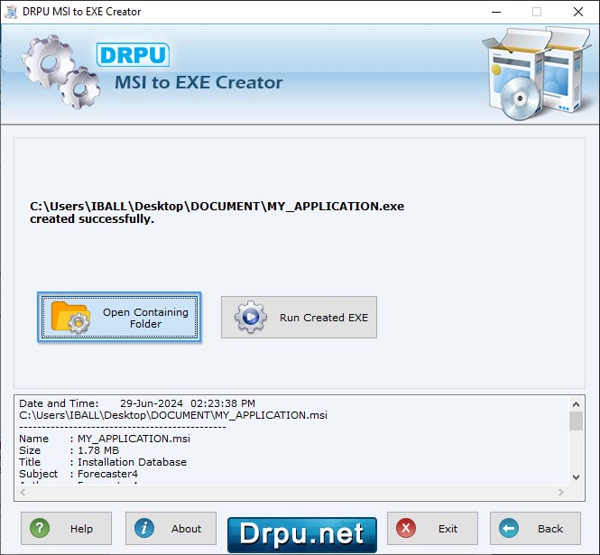 Open containing folder