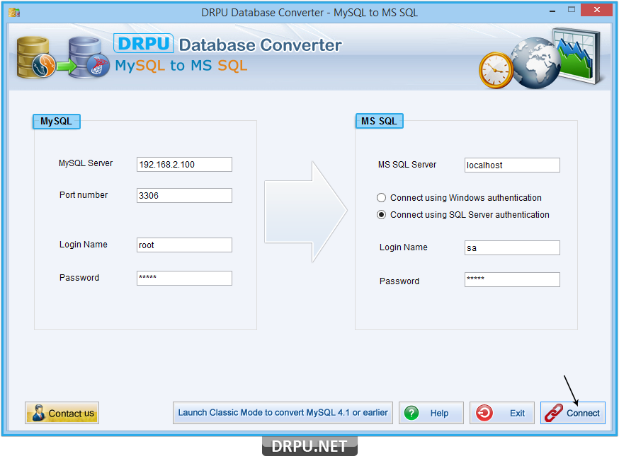 MySQL to MS SQL Database Converter