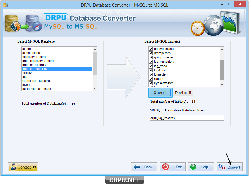 MySQL to MS SQL Database Converter