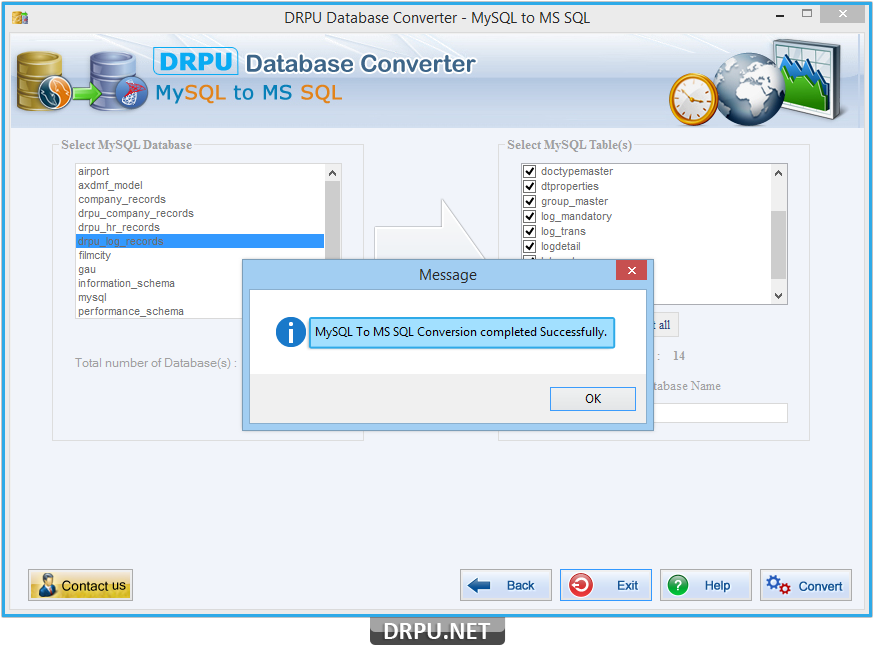 MySQL to MS SQL Database Converter