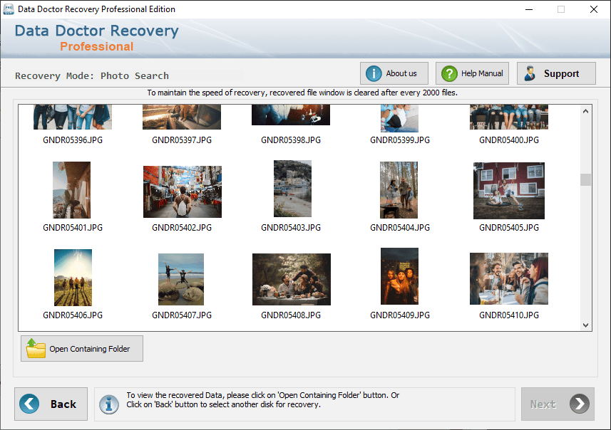 open contaning folder Professional – Data Recovery Software