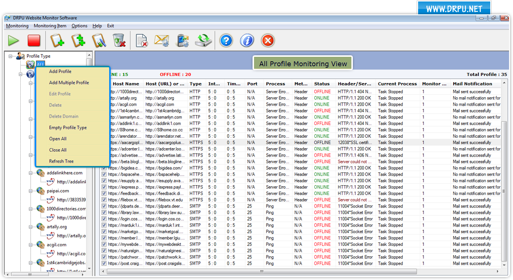 Website Monitoring Tool